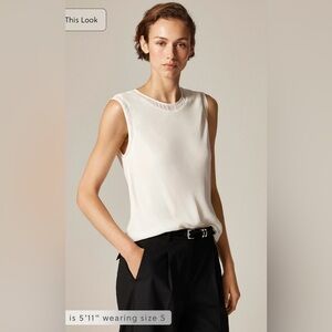 J.Crew Shell top in viscose chiffon in ivory